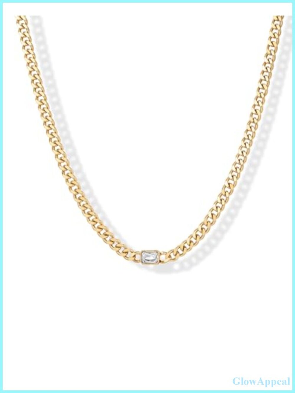 14K Gold Plated Cuban Link Chain Necklace Waterproof 18" w/ Extender